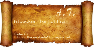 Albecker Tertullia névjegykártya